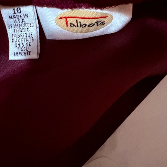 Vintage Burgundy Velvet A-Line Skirt Talbots Size 18 NWT - Picture 8 of 11